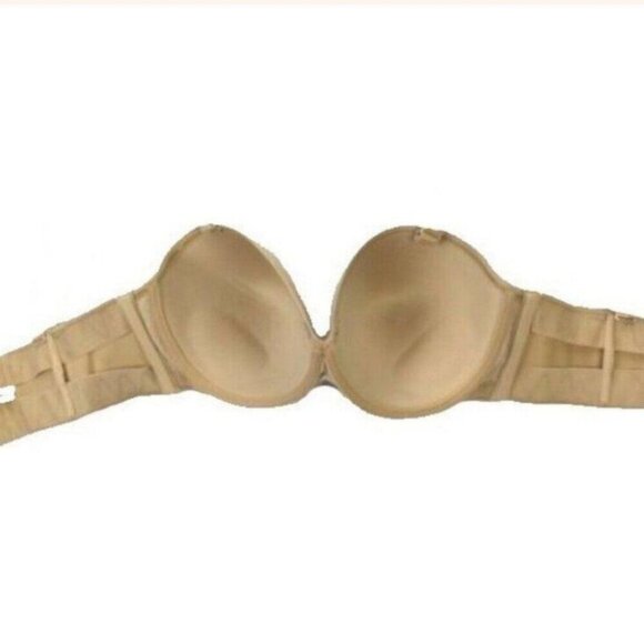 Lane Bryant Cacique Bra Multi Way Strapless Bare Solution 46C Cafe w/ Straps - Picture 6 of 9